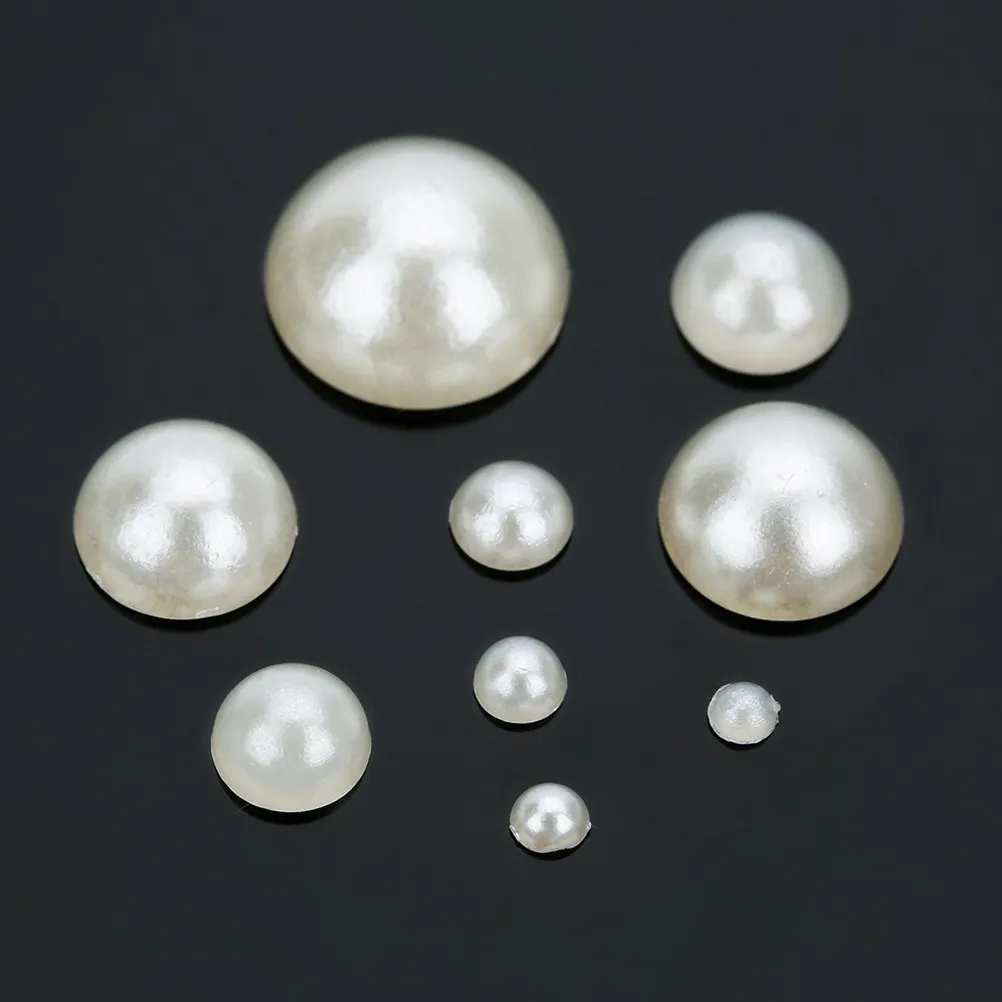 1000pcs Pearl Patch Accessories Semicircle Design For Diy Jewelry Craft Decor Fashion Sticker Paste Vase Clock Earring Cufflink
