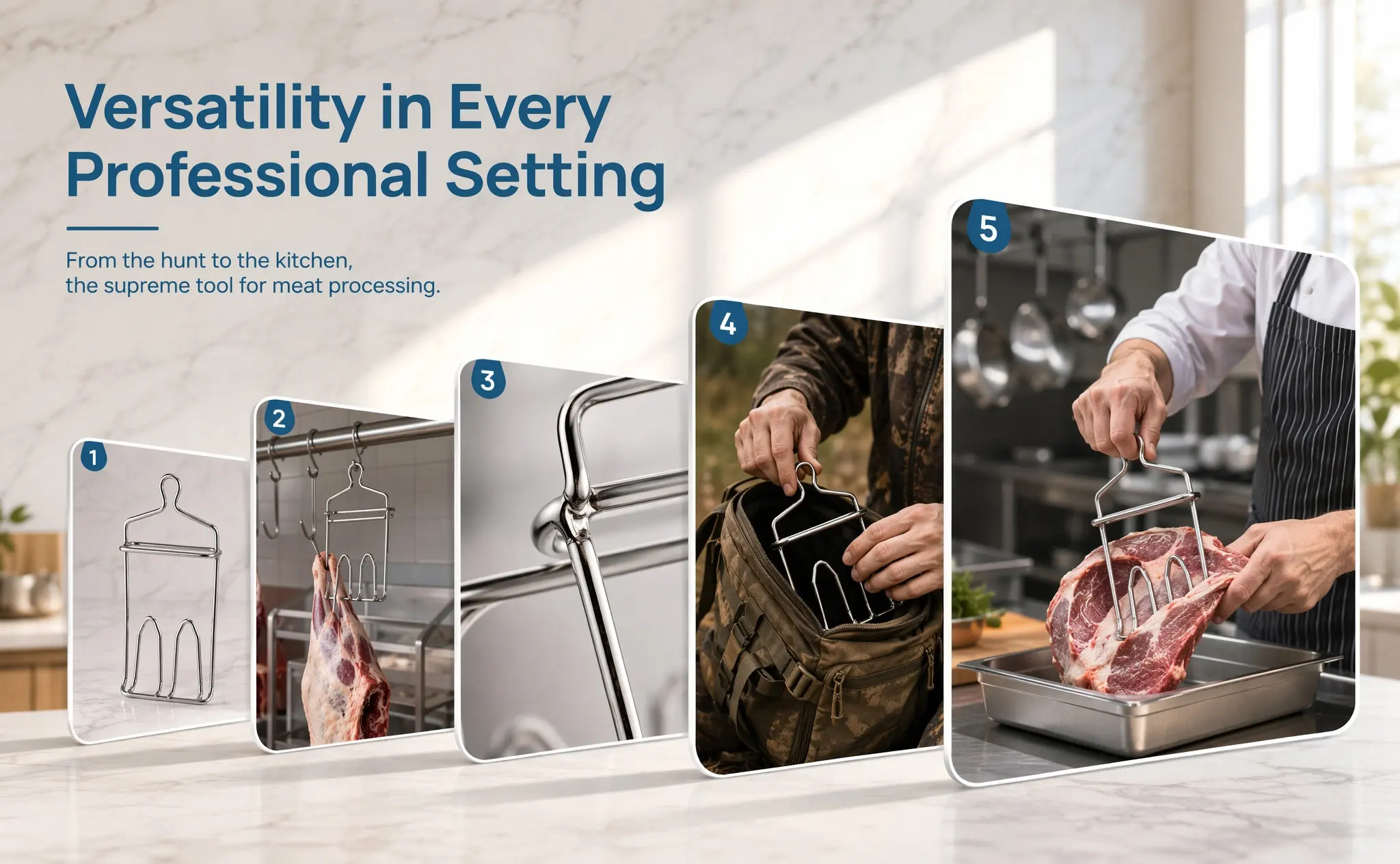 Stainless Steel Meat Hook Rustproof for Butchering Slaughter Hanger Poultry Hook Chicken Processing Poultry Hooks