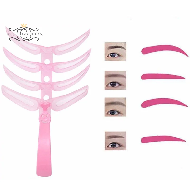 Szablon do brwi 4w1, szablony do brwi wielokrotnego użytku, karta do stylizacji brwi