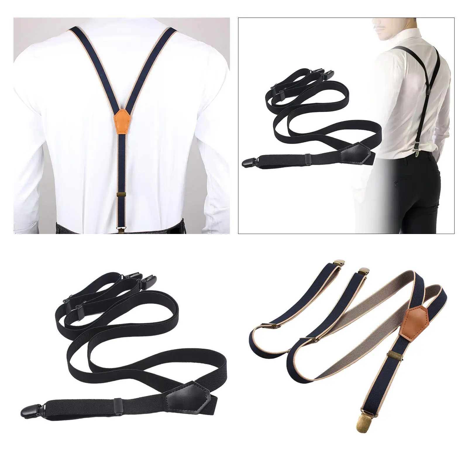 Suspenders for Men Belt Fashion Elastic Trouser Pants Braces with 3 Hooks for Formal Events Business Wedding Costume Pants