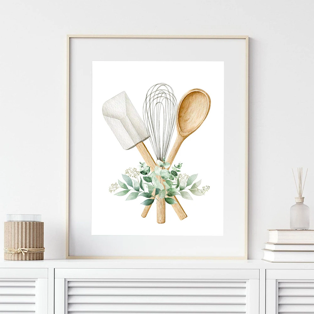 

Baking Utensils Posters and Prints Kitchenware Art Painting For Dining Room Modular Wall Pictures Scandinavian Kitchen Decor