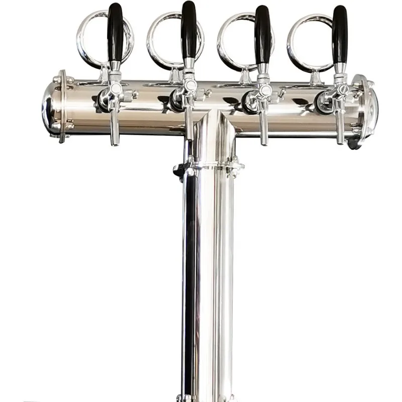 Bronze T-Shape Beer Tower 3-Line Pub Draft Column Dispenser for Bar Home Brewing System