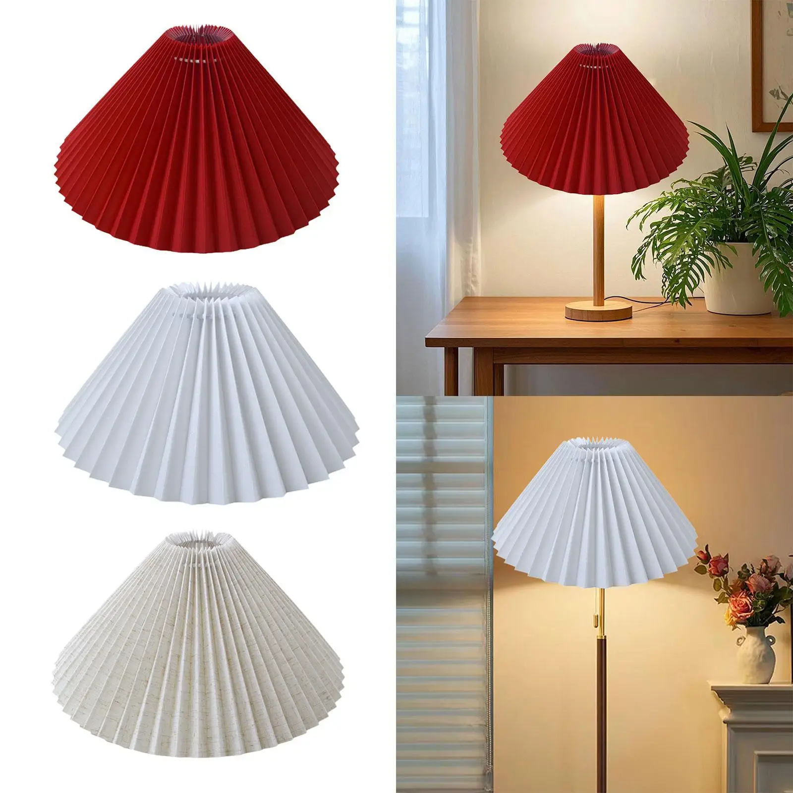 

Pleated Lampshade Fashion Lighting Fixtures Light Cover Scalloped Lampshade for Kitchen Bedroom Office Dining Room Restaurant