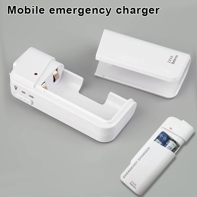 Universal Portable USB Emergency 2 AA Battery Extender Charger Power Bank Supply Box EM88