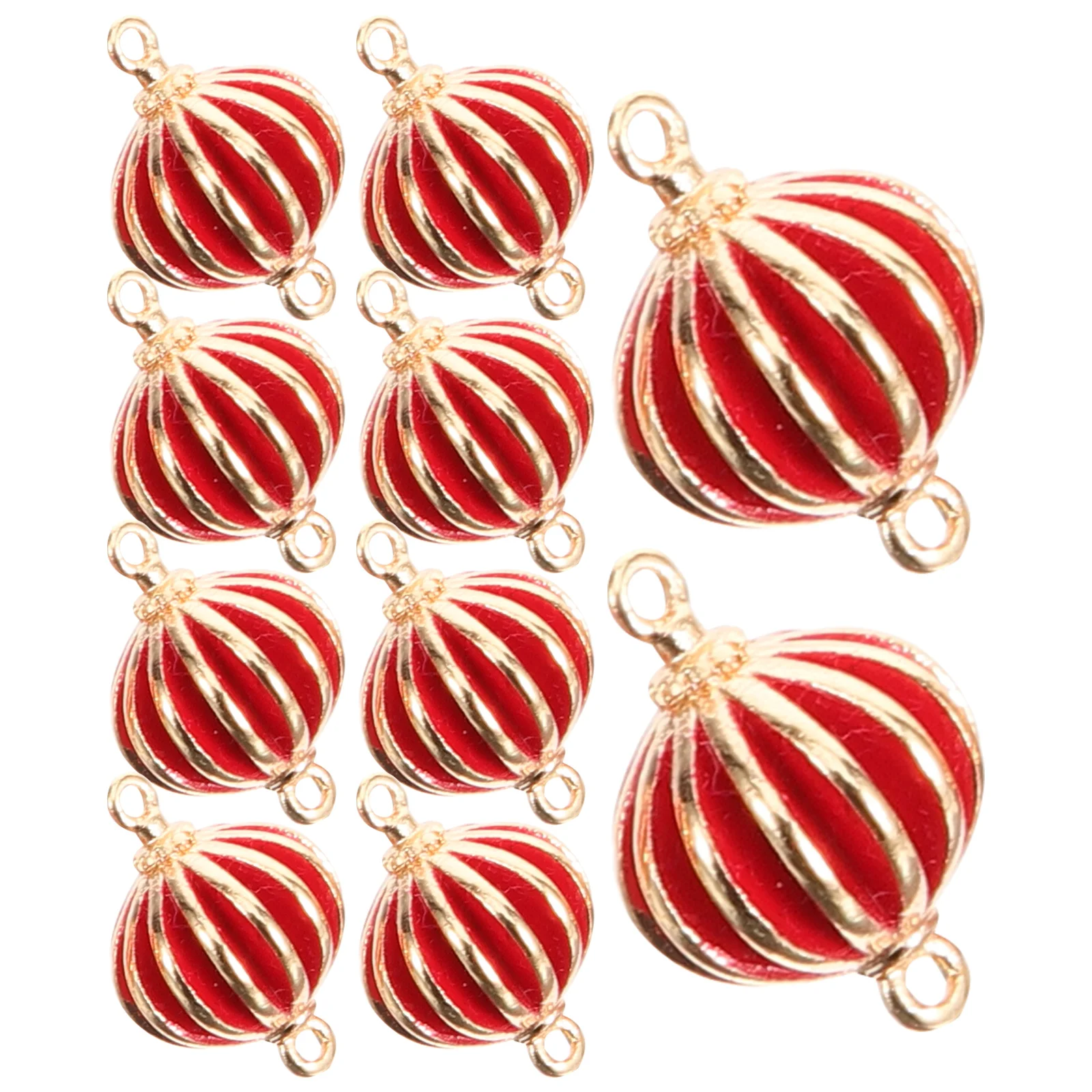 

10pcs Red Lantern Pendant Mini Charms for Necklace Bracelet Keychain DIY Jewelry Making Supplies Chinese Style Accessories