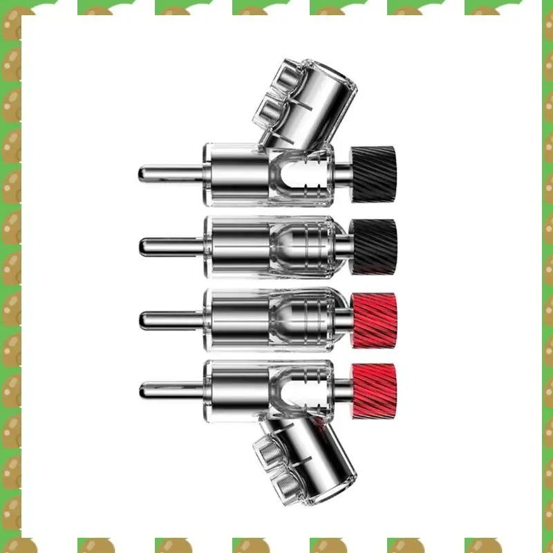 

T36C M21R Real Rhodium Plated 45 Degree Banana Connector Dual Screw Locking Right Angle Banana Speaker Connectors