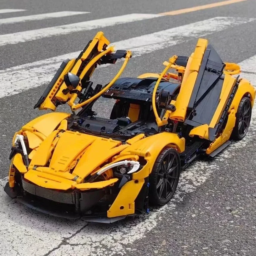 متوافق 42172 حلية Gifts3893Pcs اللبنات الفنية P1 سوبر سباق السيارات 1:8 سيارة رياضية الطوب مجموعة ألعاب نموذج #4