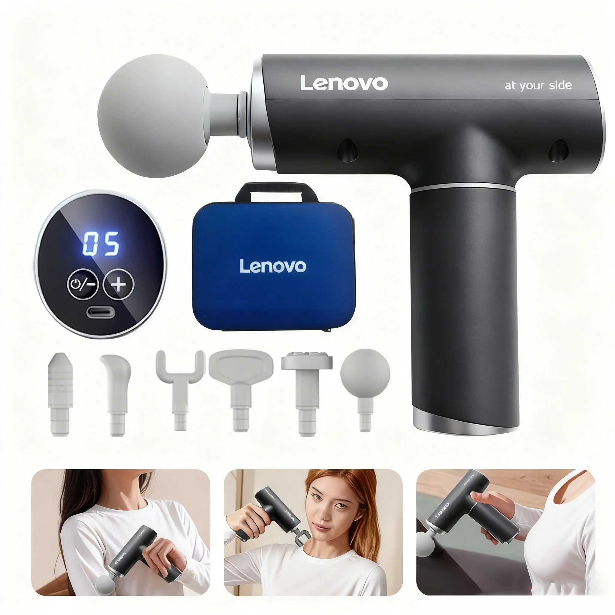 Lenovo Brand Fascia Gun N2 Deep Massage to Relieve Muscle Soreness, Exercise and Relax, Portable