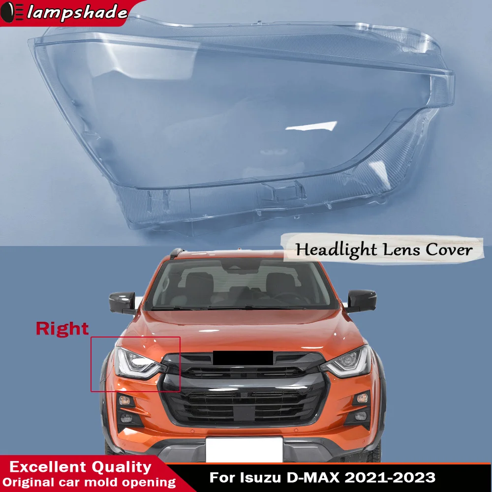

For Isuzu D-MAX 2021 2022 2023 Front Headlight Clear Lens Cover Clear Headlamp Shell Headlight Cover ransparent Lampshade