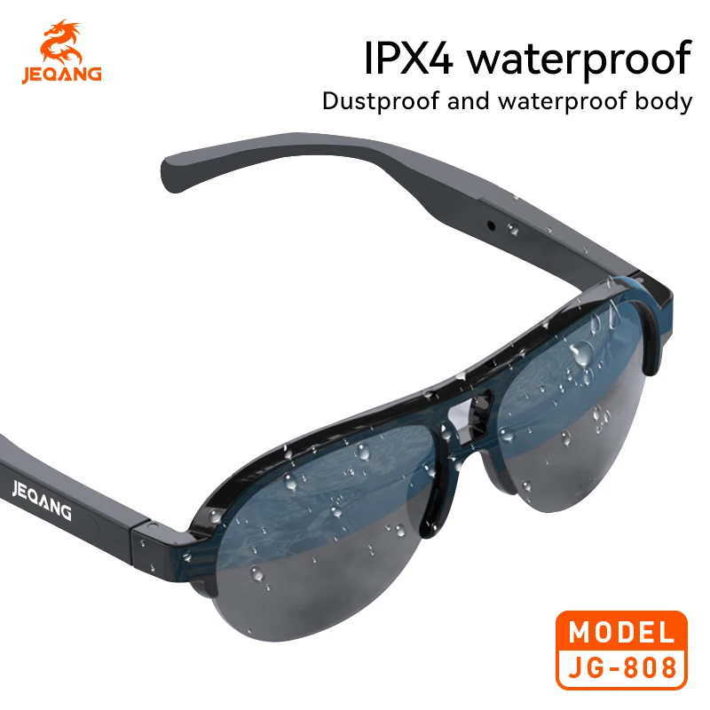 JEQANG JG-808 نظارات شمس ذكية تعمل بالبلوتوث تستمع إلى الموسيقى/مكبر صوت كهربائي 0916/شحن من النوع C
