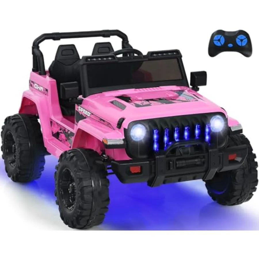 

Детский электромобиль-грузовик с пультом управления 2.4G, на аккумуляторе 12В, 3 скорости, индикатор заряда батареи, LED-фары, безопасные функции