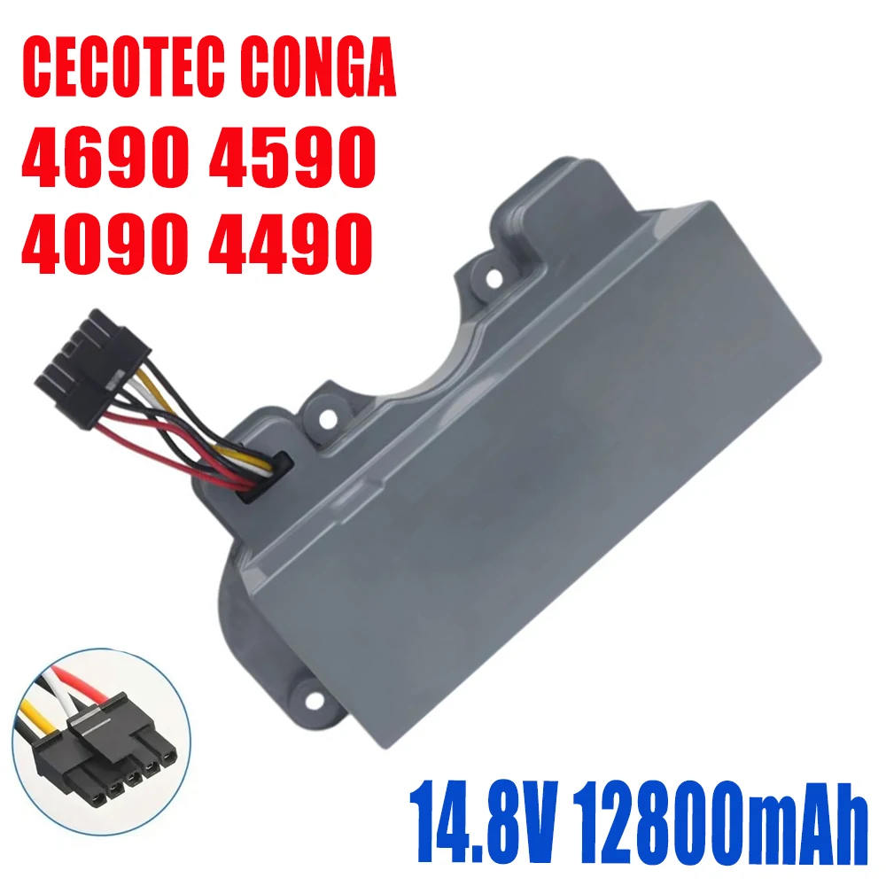 New 12800mAh/9800mAh Replacement Battery For CECOTEC CONGA 4090 4490 4590 4690 Robot Vacuum Cleaner Accessories Spare Parts Tool