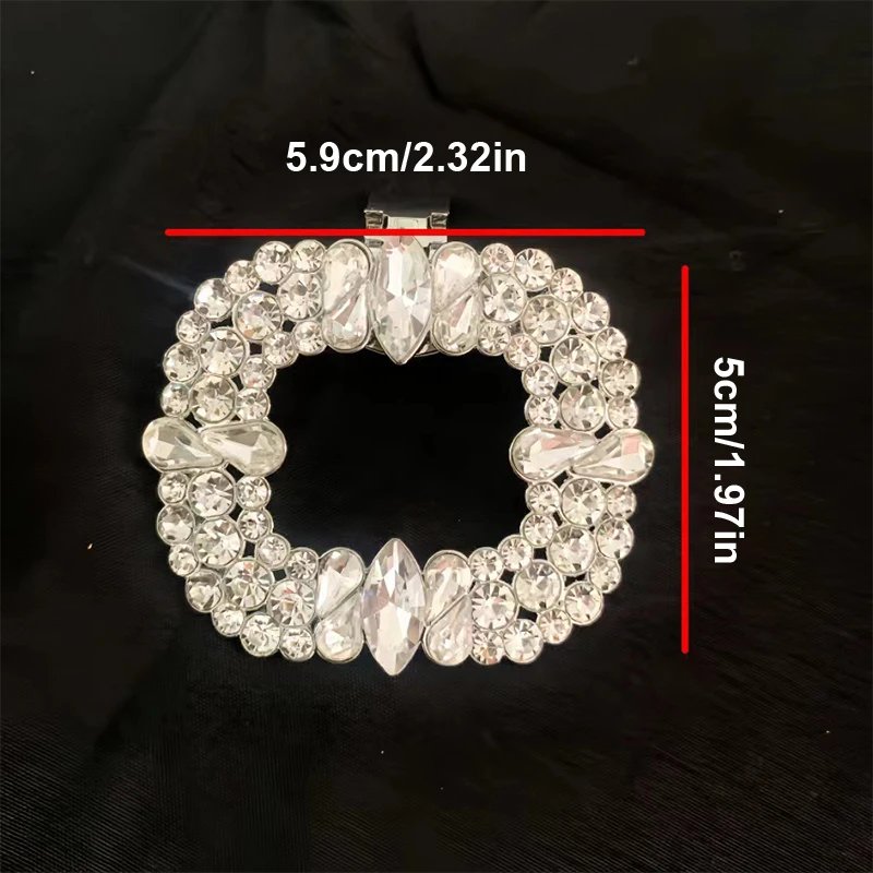 1Pc Metal Square Crystal Shoes Clip Women Removable High Heels Shoe Buckle DIY Rhinestones Shoe Flower Wedding Shoe Clamp Decor