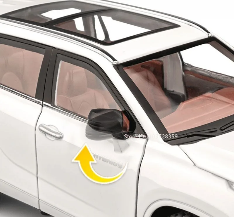 Maßstab 1:24 Highlander RAV4 Spielzeugmodell Miniaturautos Legierung Druckguss Sound Licht Türen geöffnet Zurückziehen Stoßdämpfung Jungen Geschenke – Detail 8