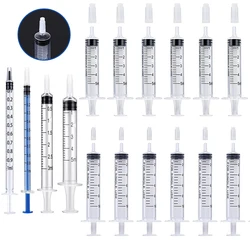 1/5/10pcs 1-60mL Plastic Syringe with cap Reusable Measuring Injection Syringe For Ink Cartridge Pets Feeders