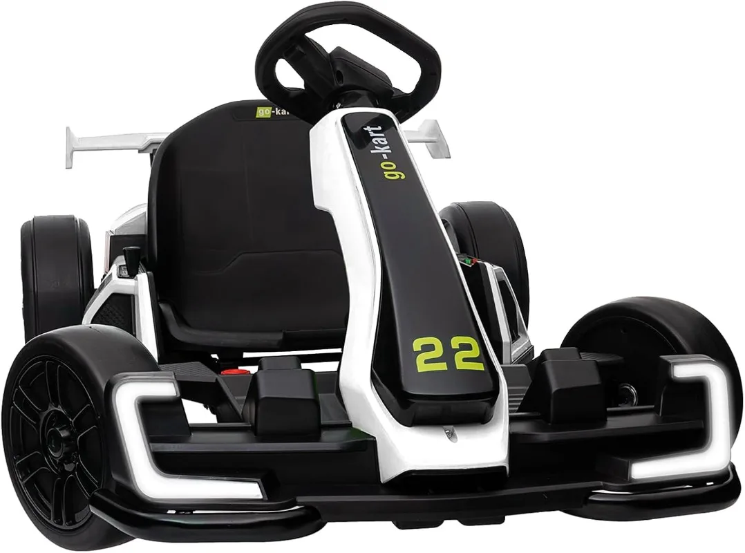 KerryYoo K61 Go Kart Auto elettrica Drift Kart con sedile regolabile in lunghezza, giocattolo da giro all'aperto 24V con modalità 4 velocità