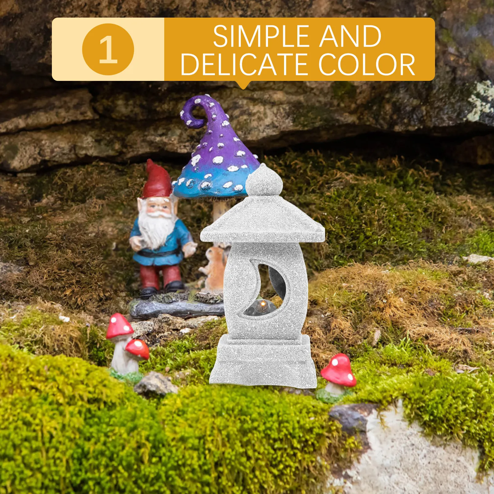 Mini Stone Pagoda Lantern Garden Statue Japanese Inspired Delicate Design for Outdoor Garden Indoor Fish Tank Balcony Decor