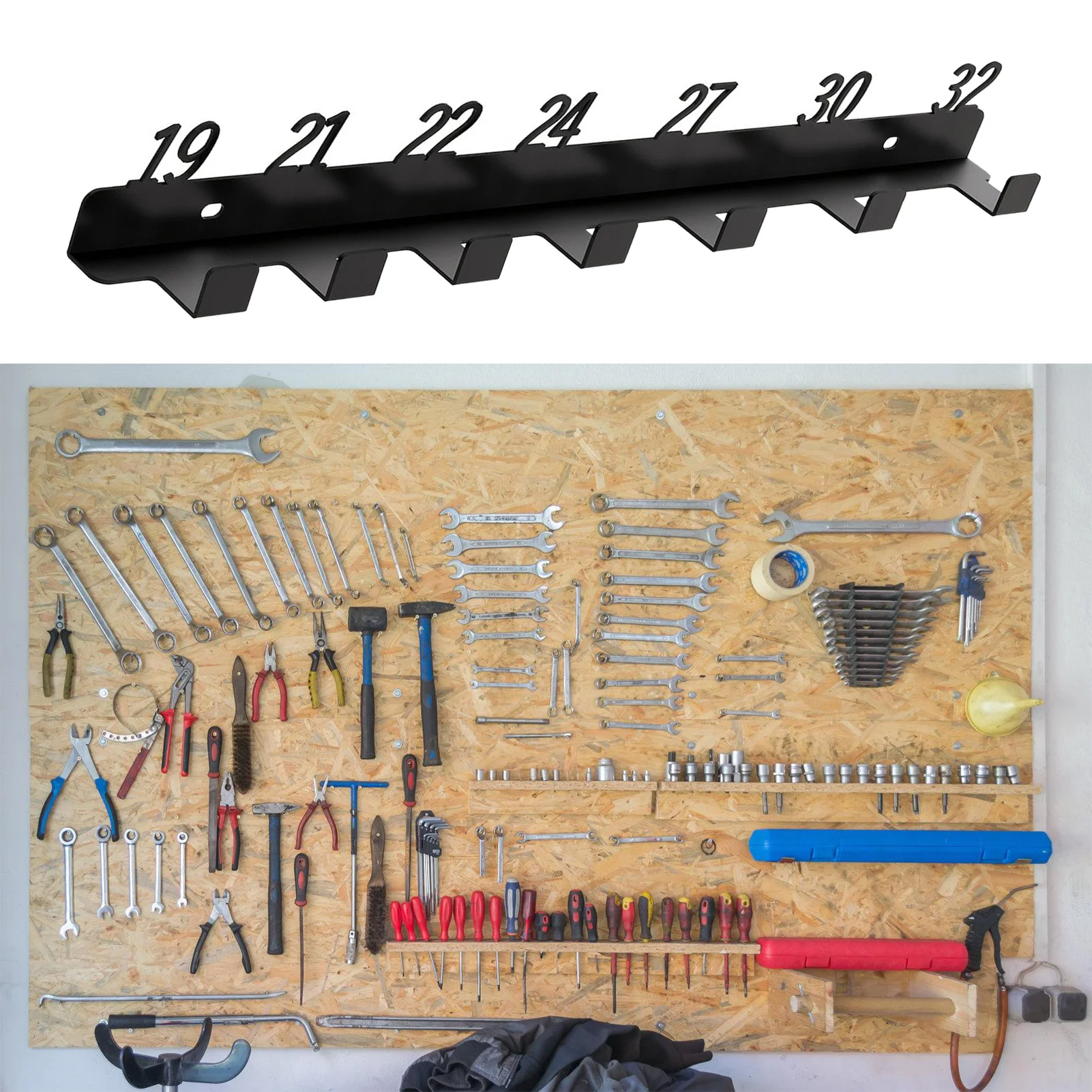 

Wall Mount Key Holder Storage Hooks Multi-Functional Home Kitchen Tableware Hanger Organizer Hand Tool Wrenches Hanging Rack