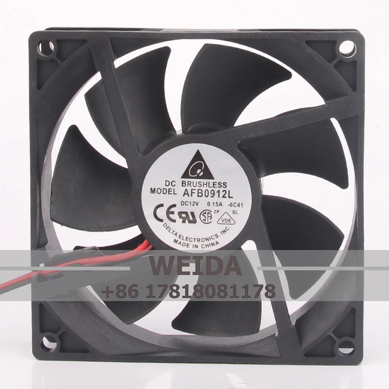 

AFB0912L Case Fan for DELTA 90*90*25mm 9CM 9025 12V 0.15A 3-wire Ultra-quiet Cooling Fan