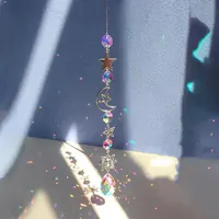 1 Pc Galaxy Star Moon Crystal Wind Chime Pendant for Home Decor Outdoor Garden Suncatcher Holiday Party Supplies 3
