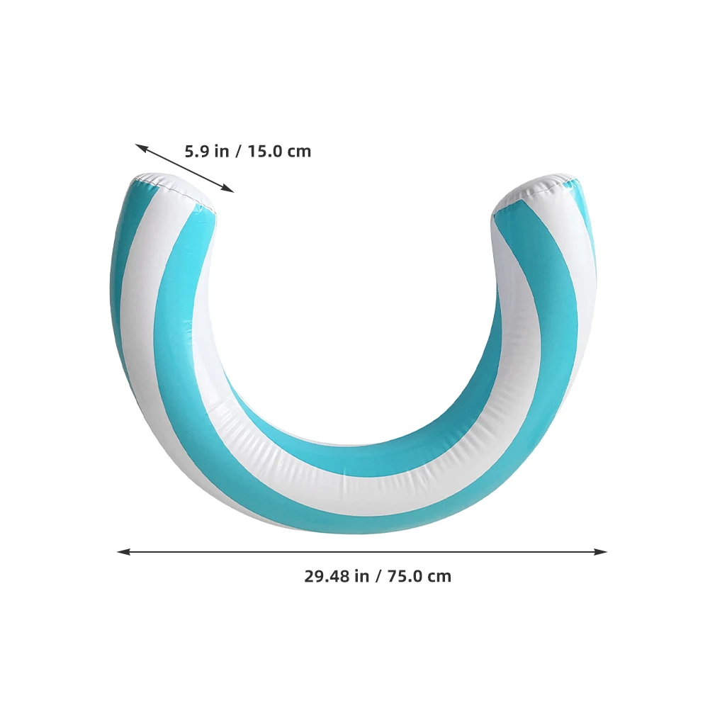 

Inflatable Swimming Ring Blue Automatic Arc Pvc Float Summer Pool Accessory Multi-use Floats For Adults Outdoor Fun