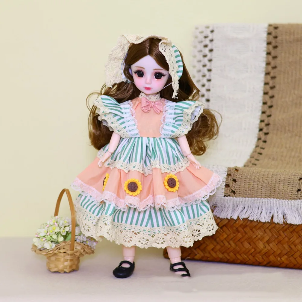 

1/6 SD 30cm with Clothes Long Hair with Wig Make Up Princess Dress Up Attractive Eyes Elegant Princess Makeup Ball Joint