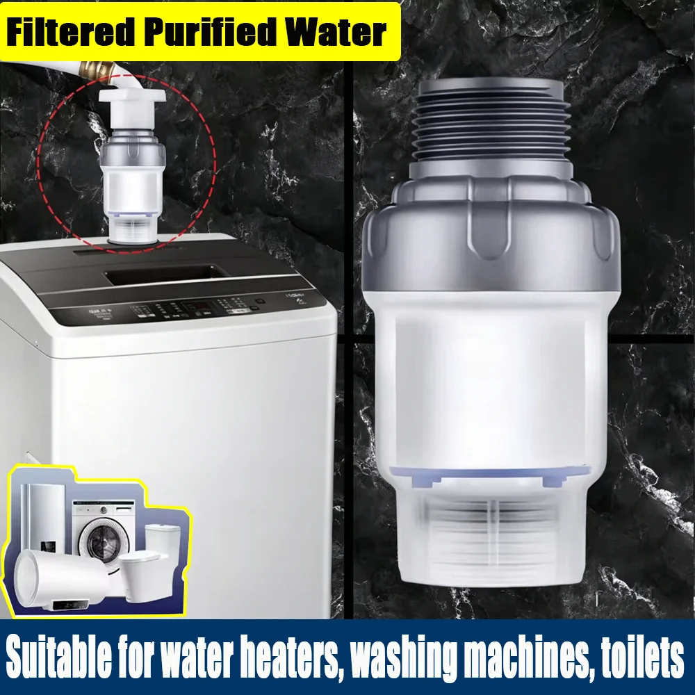 G3/4 Interface Washing Machine Water Purifier PP Cotton Filter Remove Heavy Metal Chlorine Fluoride Filtered Soften Hard Water