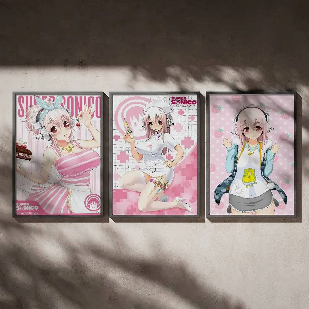 

S-Super Sonico Manga Poster Posters,waterproof Paper Stickers,coffee Shops,bar Living Rooms