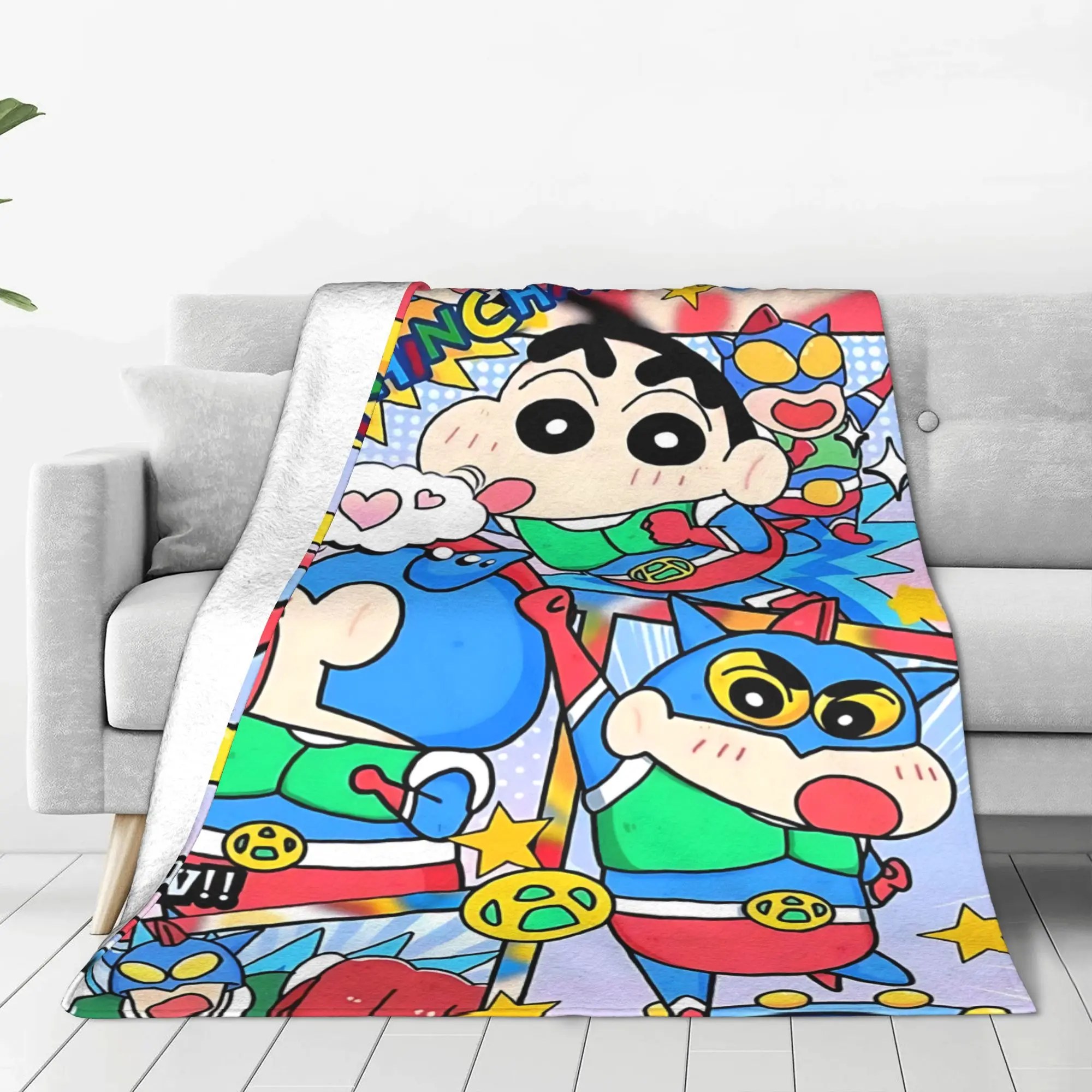 1PC home Cutecore Room Decor Crayon S Shin chans Blanket Throw Blanket  Novelty Warm Blanket All Season
