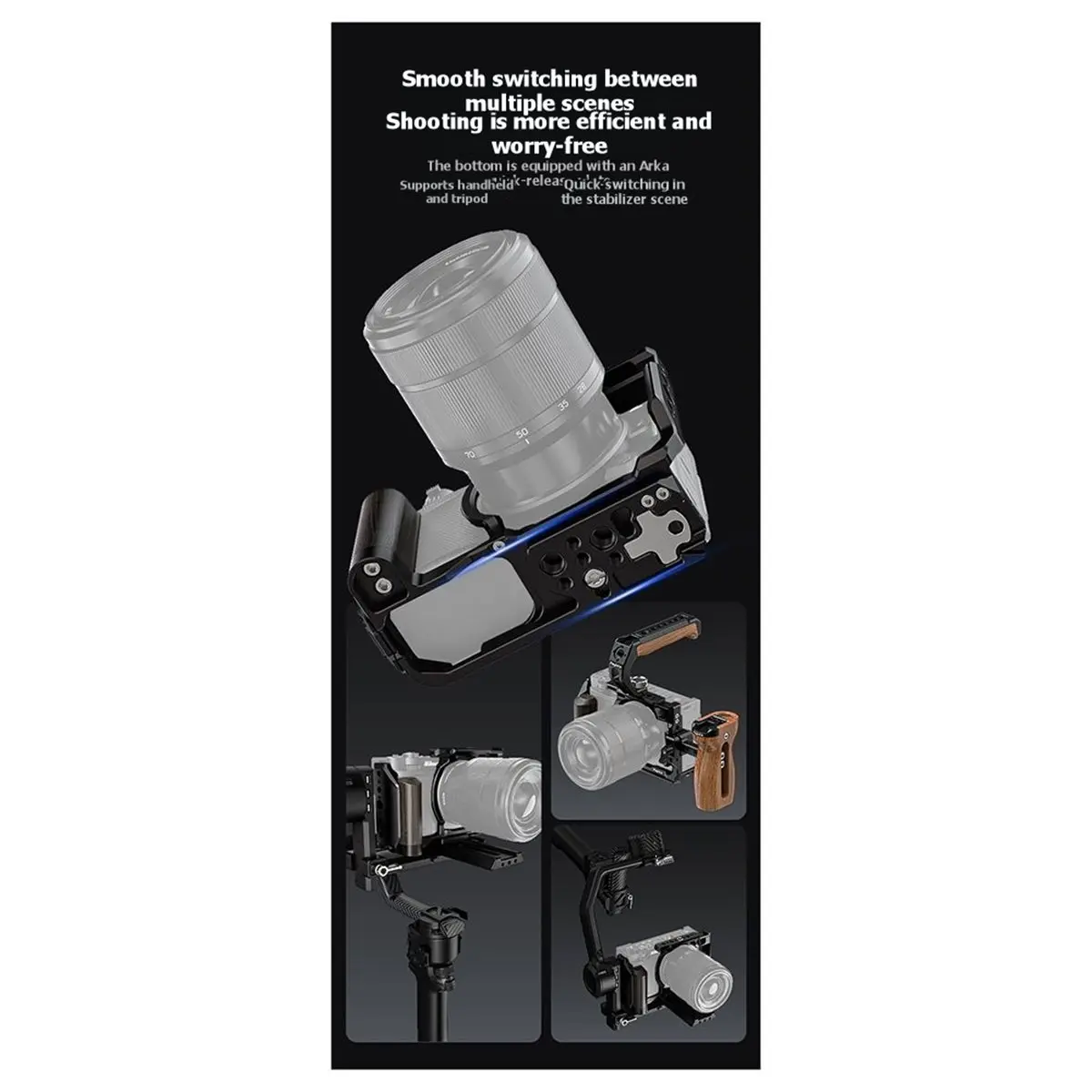 doyme For Nikon ZR Grip Camera Cage, for Nikon Full Cage ZR SLR Camera Extension Frame B