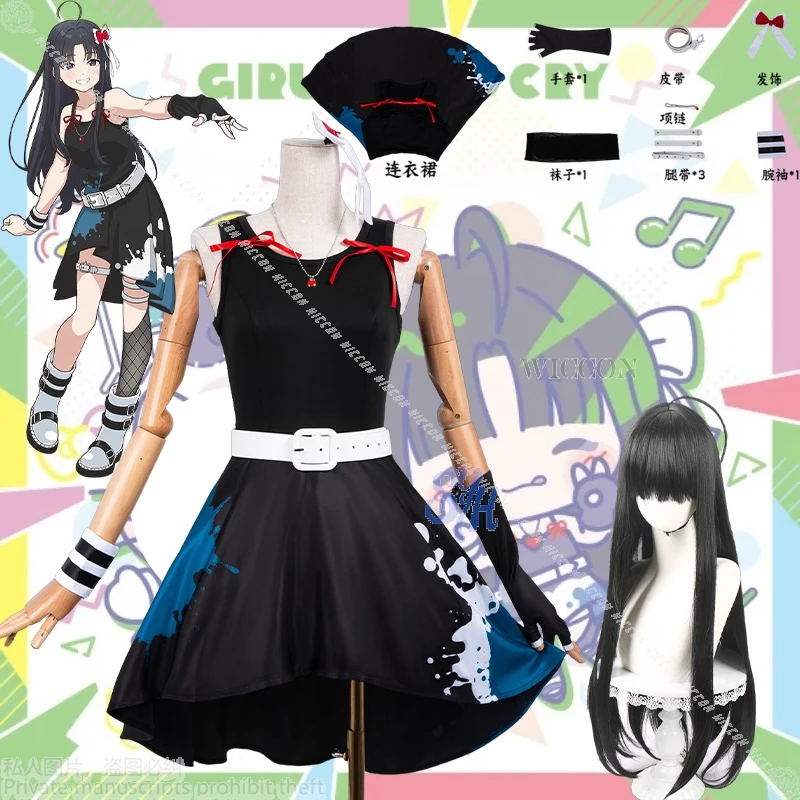 

Аниме SUBARU AWA GIRLS BAND CRY Косплей Костюм Kawaii Jirai Kei Y2k Необычные платья Лук Лолита Хэллоуин Ручная работа Индивидуальная роль