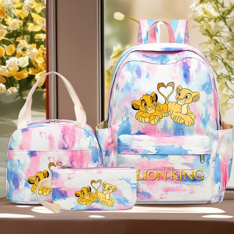 

3Pcs The Lion King Backpack Set Lunch Bag And Pencil Case Lightweight Large Capacity Cartoon Back-to-school Outdoor Travel Gift