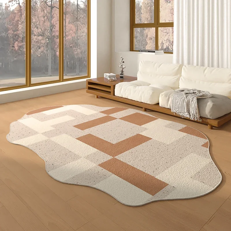 Living Room Large Area Carpet Special Shaped Bedroom Bedside Nonslip Carpets Wabisabi Style Coffee Table Simple Anti Fouling Rug