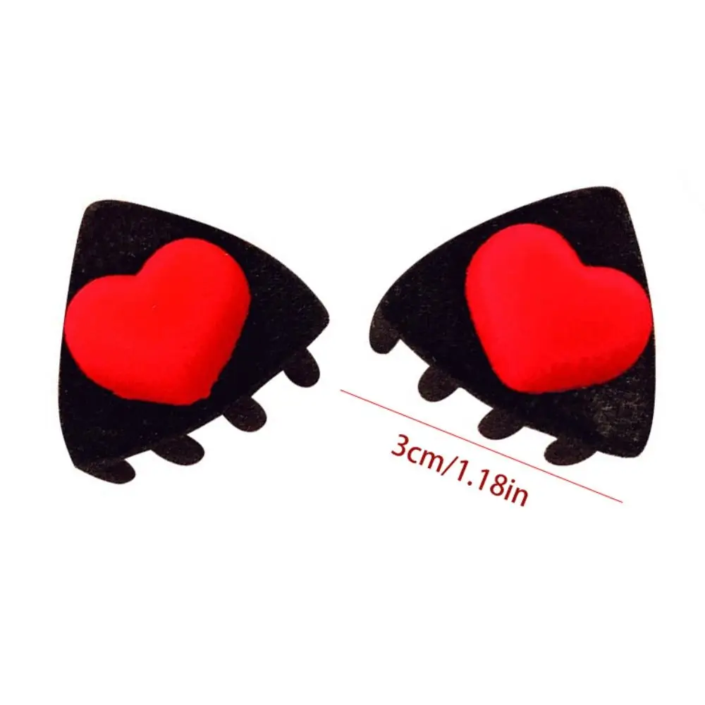 Girls Velvet Heart Bow Hair Clips Princess Cute Cat Ear Hair Claw Children\'s Hairpins Small Grab Clip Sweet Hair Accessories