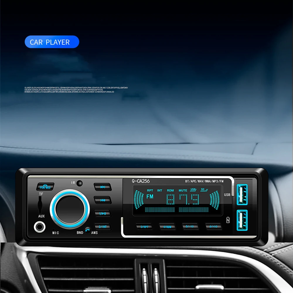 

Car Radio Audio Bluetooth-Compatible Stereo Mp3 Player Fm Receiver with Dual Usb Charging/remote Control Aux/tf Card In Dash Kit