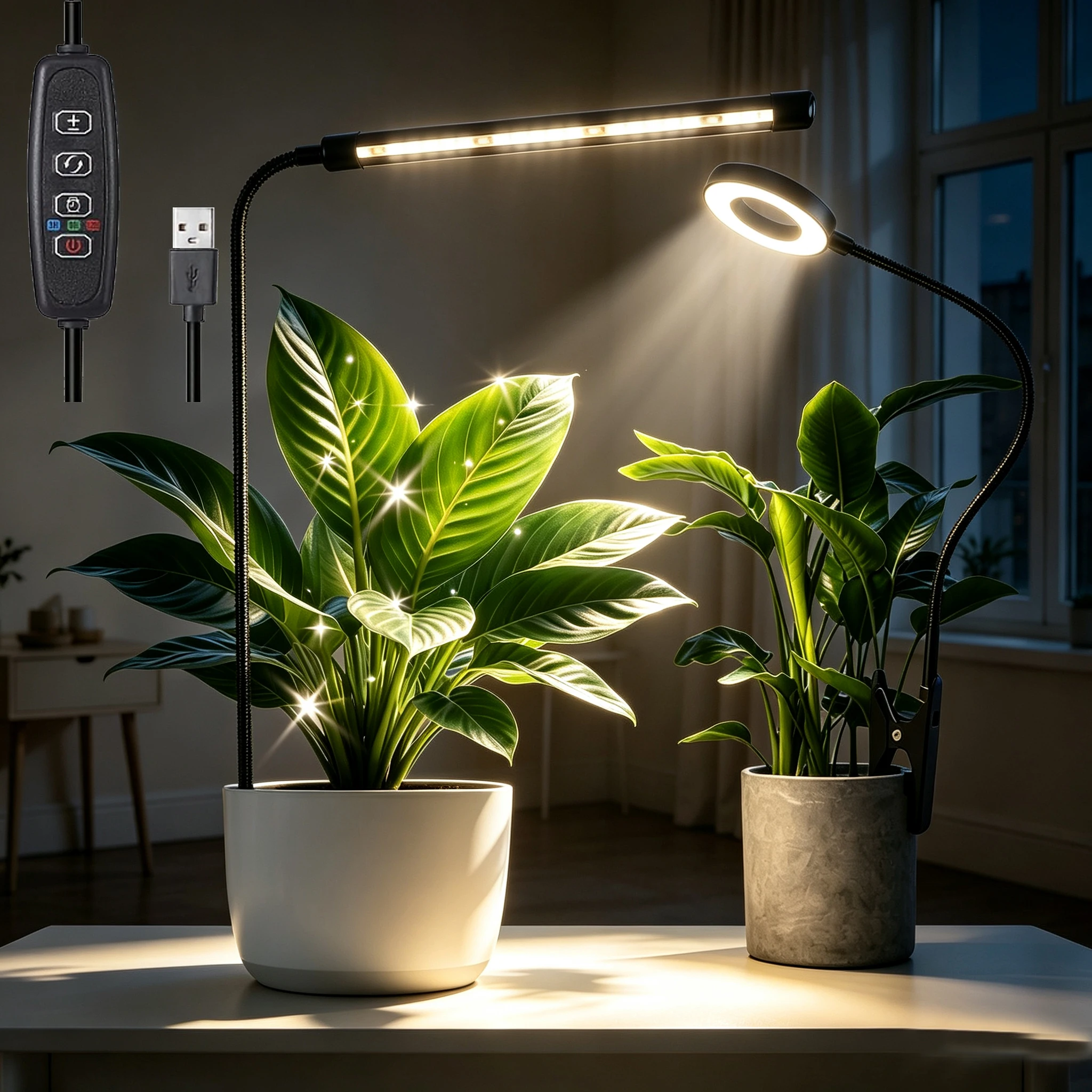 48 LEDs Grow Light for Indoor Plants, 6000K Full Spectrum Floor Plant Lamp with Flexible Gooseneck, 5 Level Brightness Dimmable and Auto Timer, Plant Growing Lamp for Seedling, Flower and Small Houseplants