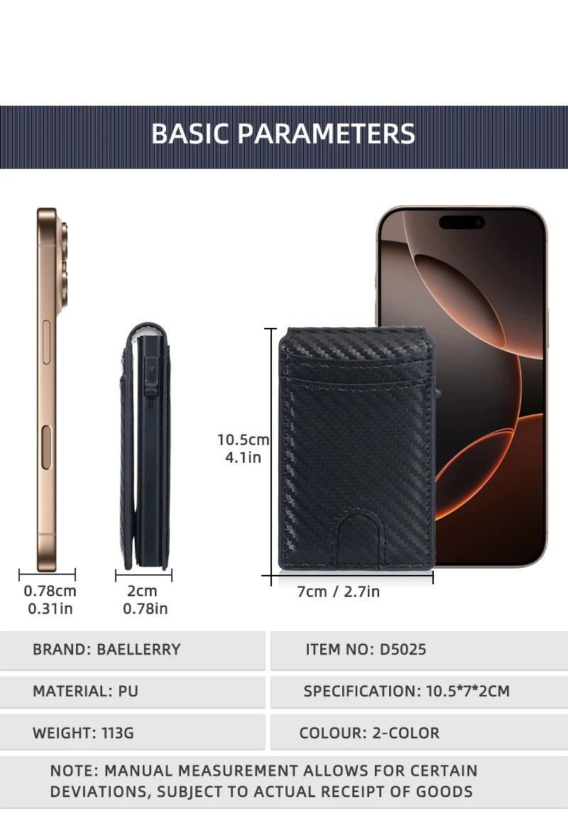 New RFID Men Card Wallets High Quality Carbon Fiber Magnetic Card Bag Photo Holder Male Pop-up Card Clips