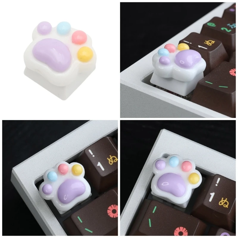 Resin Keycap 3D Kitten Claw Keycaps for Mechanical Keyboards For Game Computer Keyboard Decoration Gift 1PC D2RC
