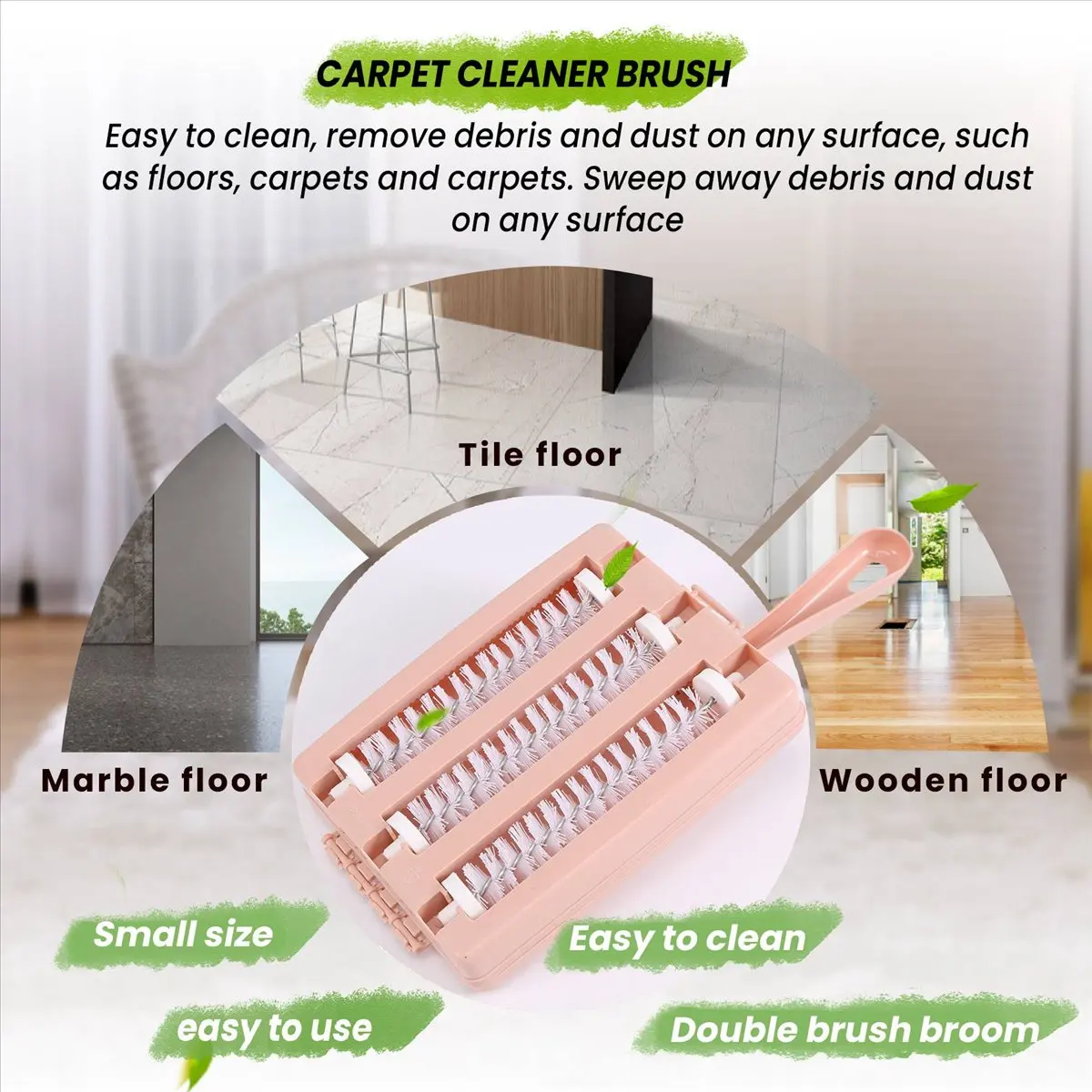 AA77 NEW Carpet Cleaner Brush Sweeper Dirt Handheld Sofa Bed Pet Hair Debris Dirt Fur Roller Brush Household Cleaning Tool