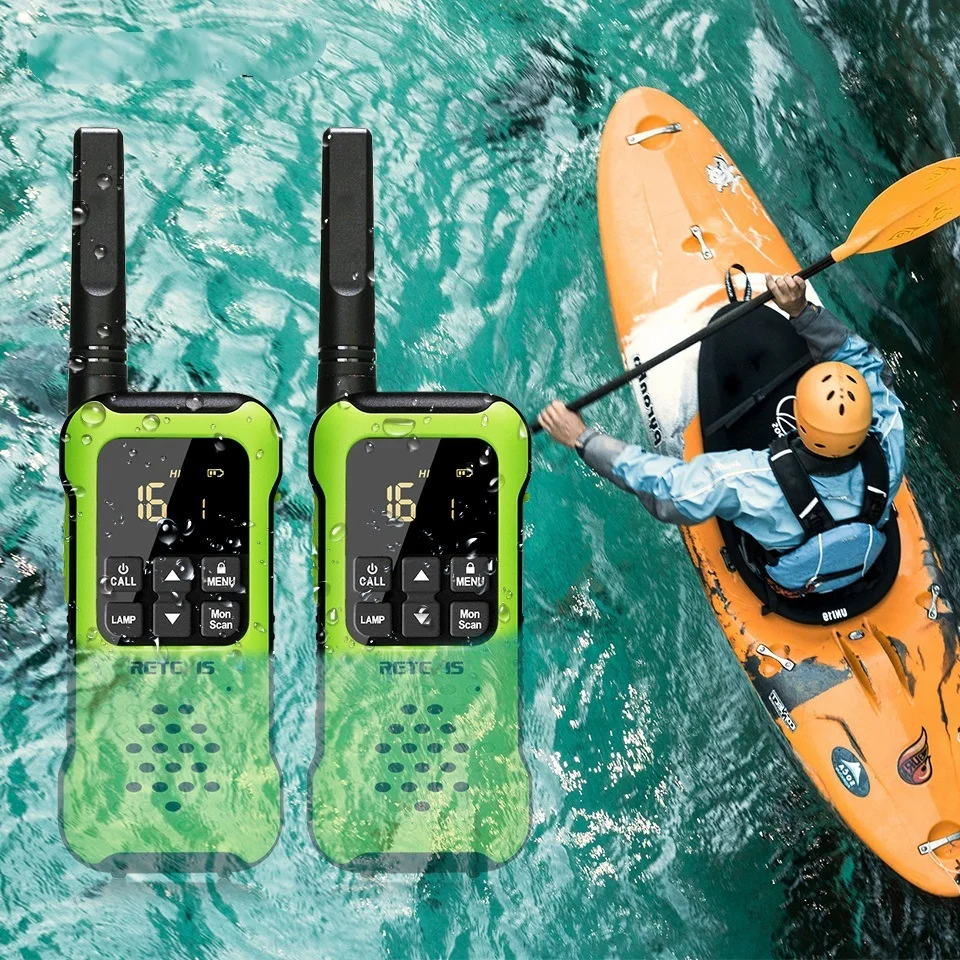 Go Walkie Talkie Waterdichte Ip67 Drijvende Tweewegradio 2 Stuks Inbegrepen Pmr 446 Oplaadbare Aa Batterij Vissen Kajak Rt 649P