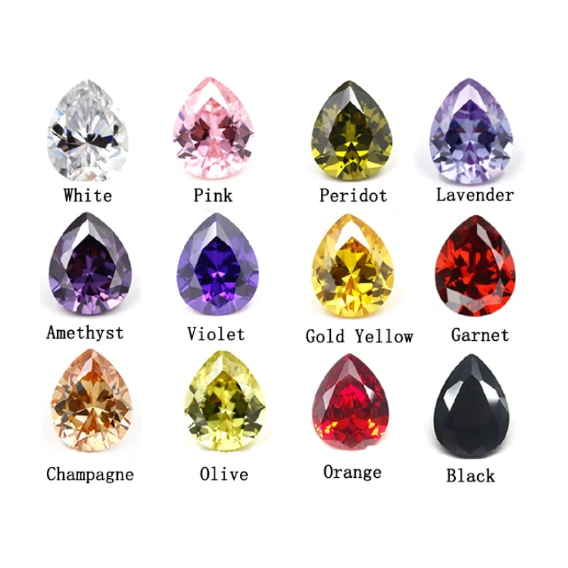 2x3 мм-13x18 мм искусственный фианит в форме груши, фианиты цвета шампанского, высококачественный фианит для ювелирных изделий