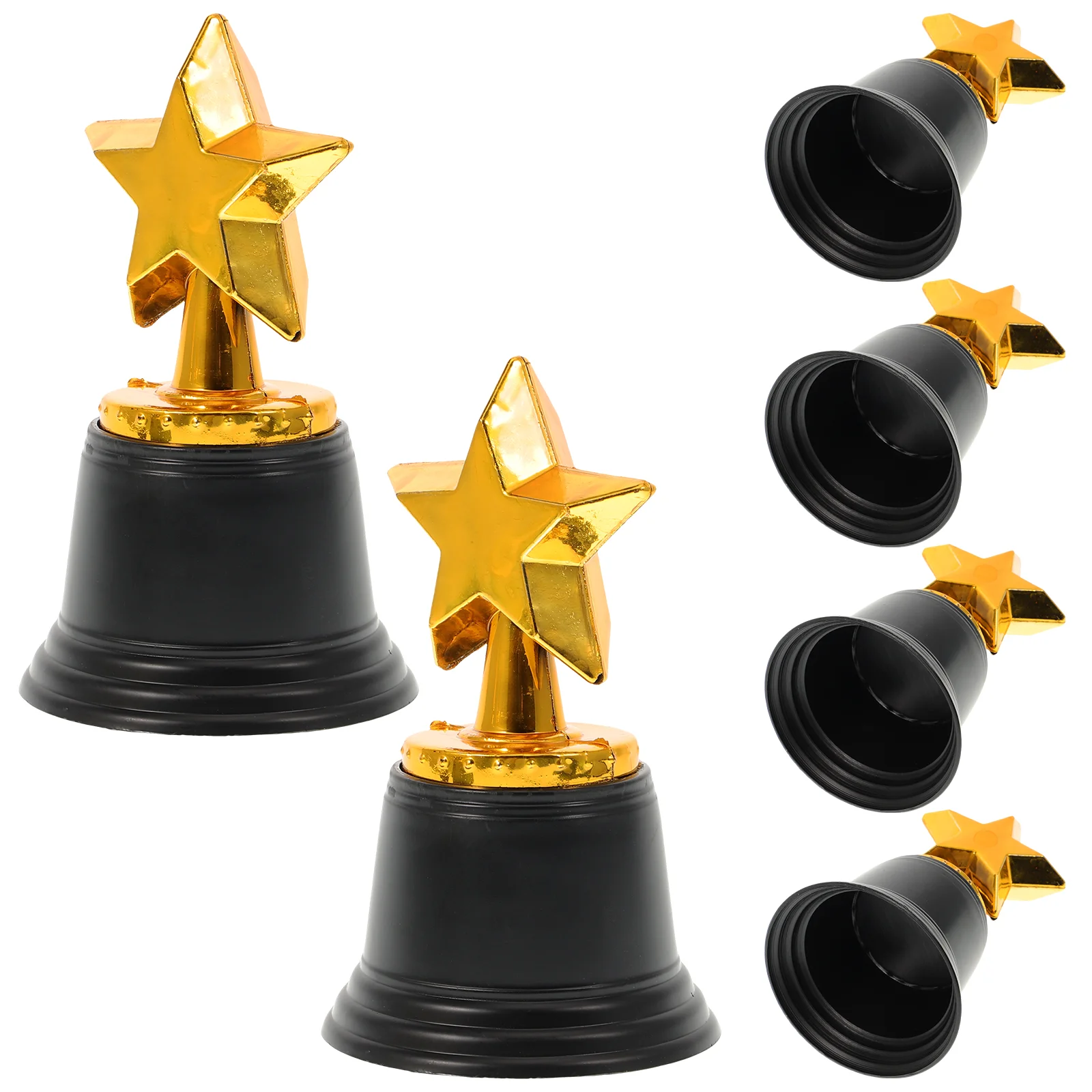 

6 Pcs Party Award Trophies Star Figurine Kids Trophy Ceremony Metal Football Golden