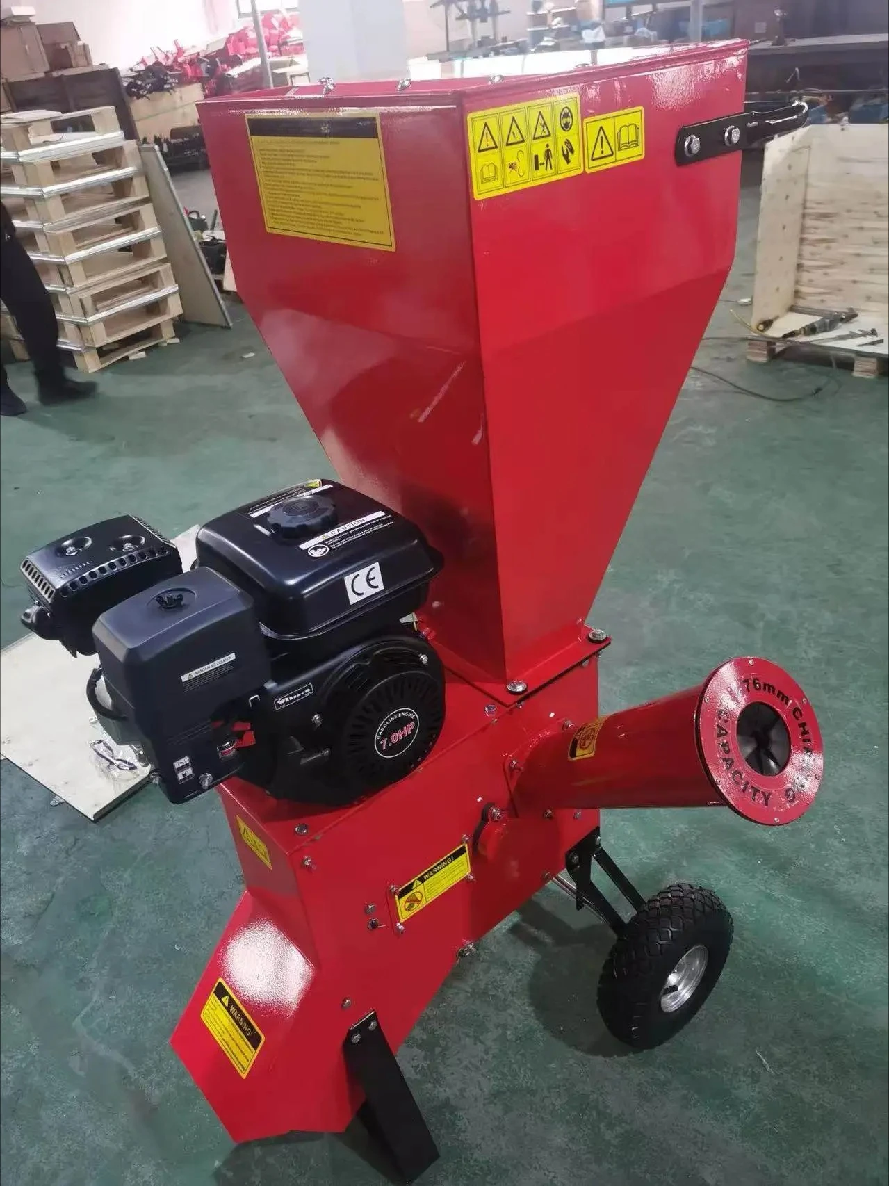 Heavy Duty Wood Chipper Shredder,Diesel Electric OHV 4-Stroke 2800RPM,Portable for Garden Farm Tree Logs Branch Shredding