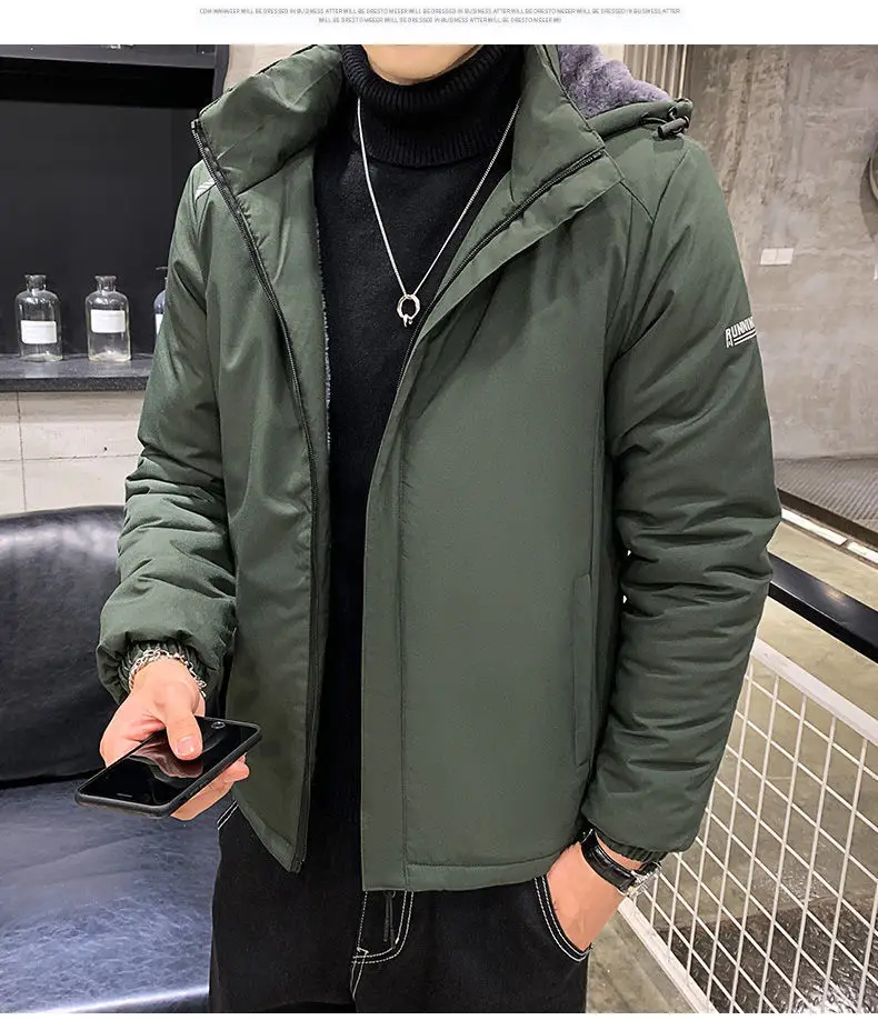Winter New Parkas Men Wind Proof Warm Casual Parkas Fashion Jacket Men Trend Versatile Korean Loose Casual Fleece Thick Parkas