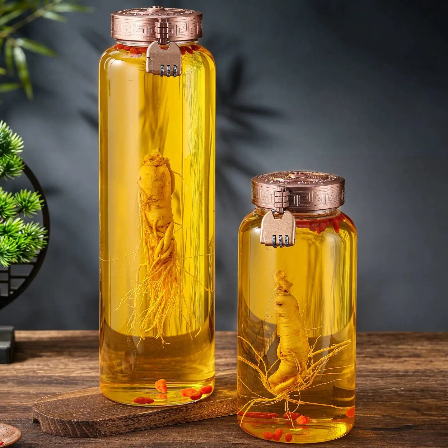 Heat-Resistant Ginseng Soaked In Liquor Special Wine Bottle Medicine Deerhorn Jar High-Grade Sealed  Bottles Glass Container