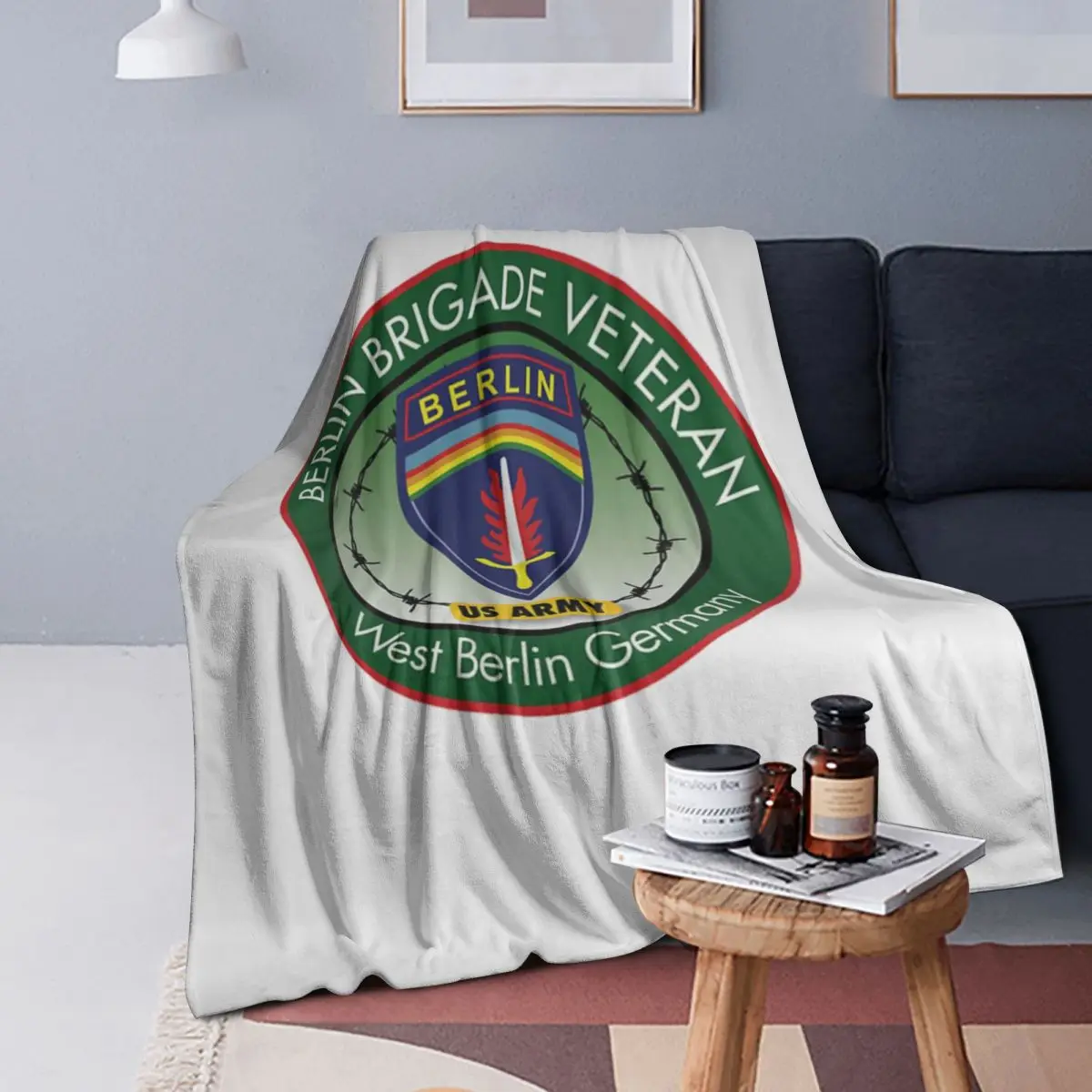 

Berlin Brigade Veteran Logo Blanket Soft Warm Flannel Throw Blanket Bedding for Bed Living room Picnic Travel Home Sofa
