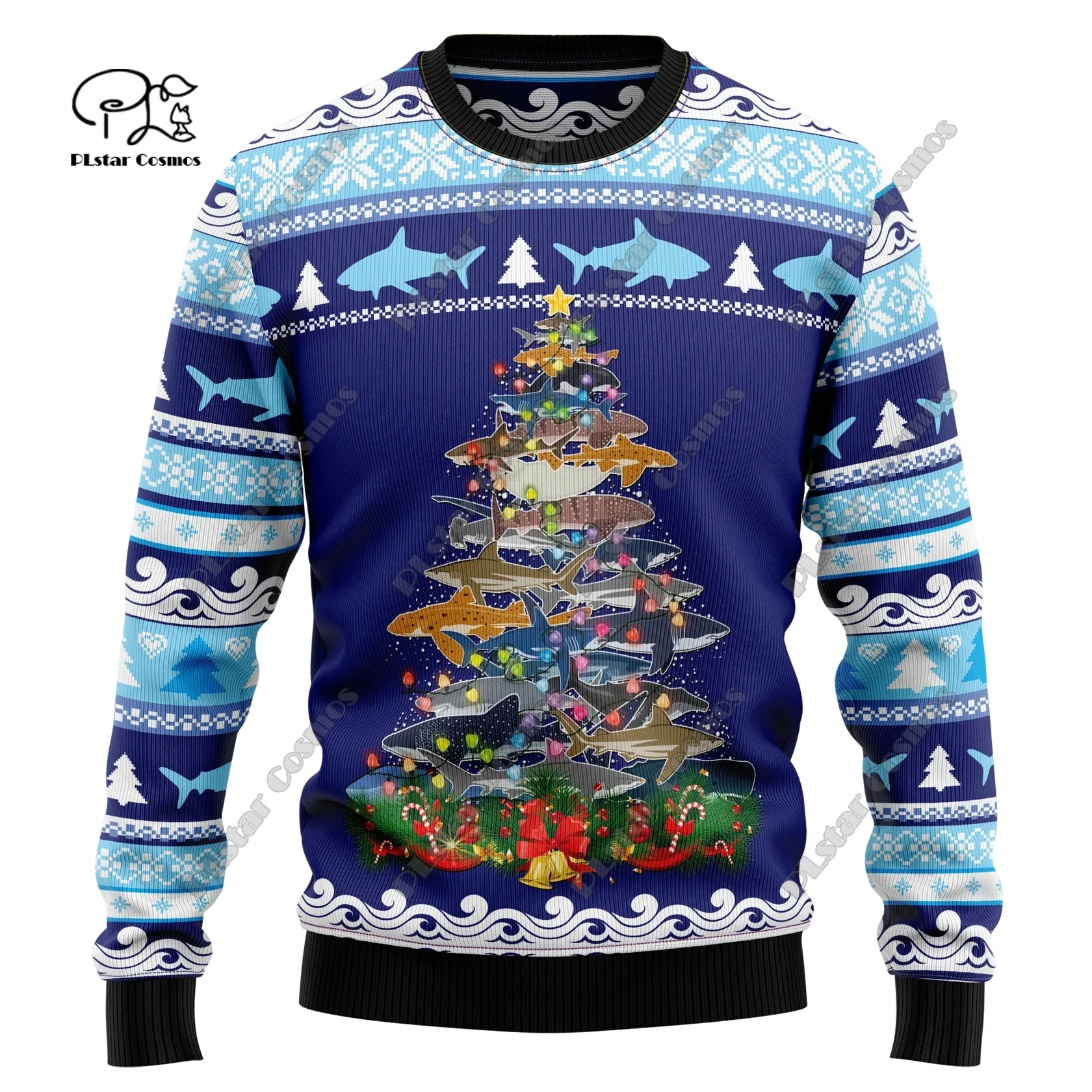 3D печать Рождественская елка Санта-Клаус татуировка кошка животное олень медведь свитер уличная одежда повседневная зимняя толстовка M5
