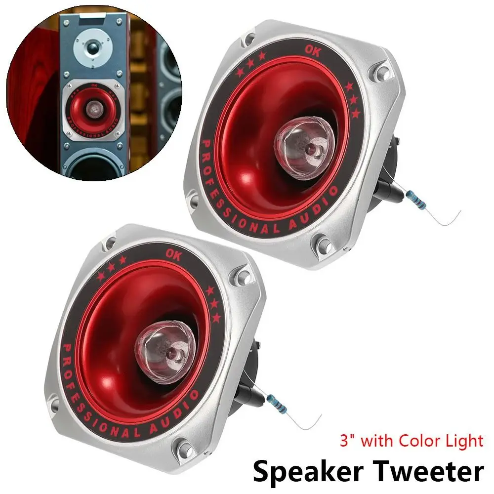 1/2Pcs New with Color Light Speaker Tweeter 100W Horn Piezoelectric Speaker Buzzer 3