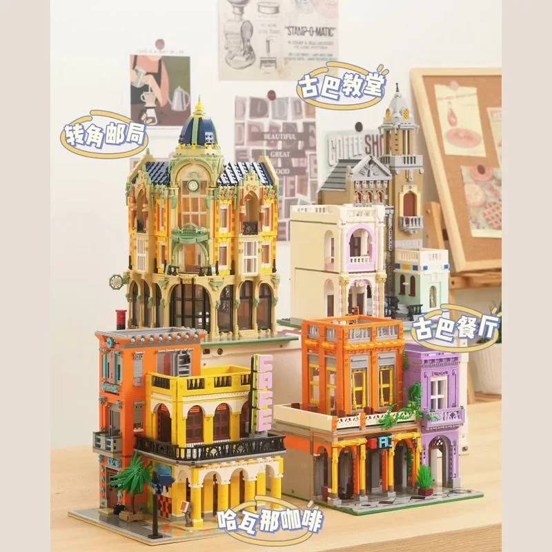 ZHEGAO Mini Brick Architecture Figure Street View Building Blocks AFisherman’s Wharf ssembled Model Collection Toys For Gift