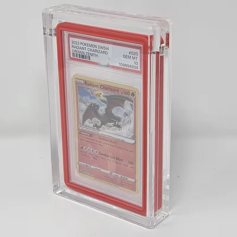 Clear Acrylic Showcase Case for Trading Cards Compatible with CGC, PCG, BGS Grading Holders